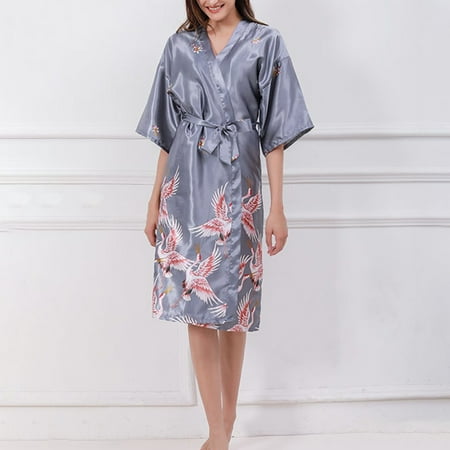 

Women Satin Silk Nightdress Lingerie Sleepwear Bathrobe Bridesmaid Wedding Robes