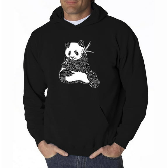 LA Pop Art Men's Word Art Hooded Sweatshirt - ENDANGERED SPECIES