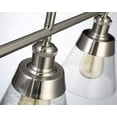 thumbnail image 5 of Modern Brushed Nickel Kitchen Island Lighting, Clear Seeded Glass Linear Chandelier, 3 Lights Pendant Light Fixture for Kitchen Island Dining Room, 5 of 8