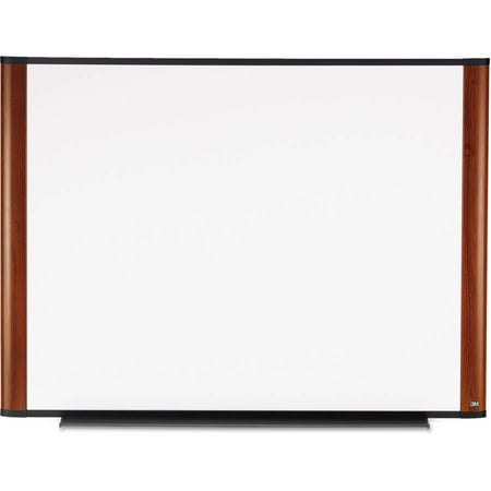 3M Melamine Dry Erase Board with Mahogany Frame, 48" x 36