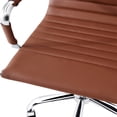 thumbnail image 4 of Office Chair, Ergonomic Office Chair with PU Leather & Iron Frame, High Back Chair, Brown, 4 of 7