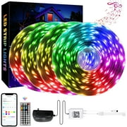 LED Lights for Bedroom 100 FT(4 Rolls), QZYL LED Strip Lights with App Control, Sync to Music 5050 RGB LED Lights with 44 Keys IR Remote, LED Lights for Room Party Home Decorations