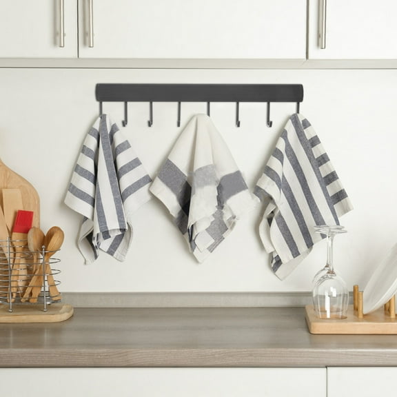 WHAMVOX No-Drill Wall Mount Kitchen Hooks Rack for Hanging Cooking Utensils Towels Heavy Duty Organizer for Kitchen and Bathroom