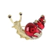 thumbnail image 1 of Broche vintage en forma de caracol esmaltado con diamantes de imitación para ropa, 1 of 3