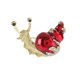 thumbnail image 1 of Broche vintage en forma de caracol esmaltado con diamantes de imitación para ropa, 1 of 3