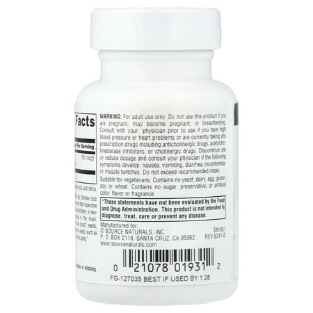 Huperzine A, 200 mcg, 120 Tablets, Source Naturals