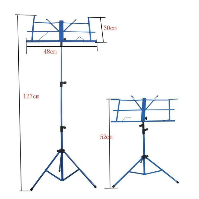 Baohd Portable Folding Sheet Music Stand with Carry Bag Blue
