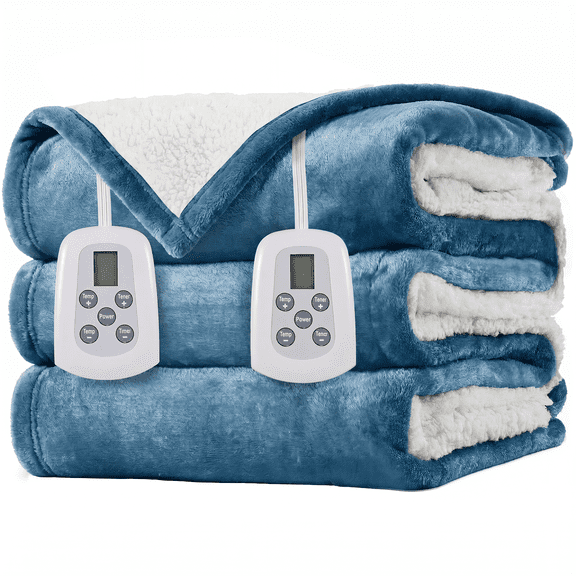 Heated Blanket Electric Blanket King 100"x90" Fast Heating Electric Blanket with 10 Heat Levels & 10 Hours Auto-Off Overheat Protection Cozy Soft Flannel Heated Throw Blanket