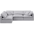 thumbnail image 4 of Meridian Furniture Indulge 129" Linen Fabric L-Shaped Modular Sectional in Gray, 4 of 10
