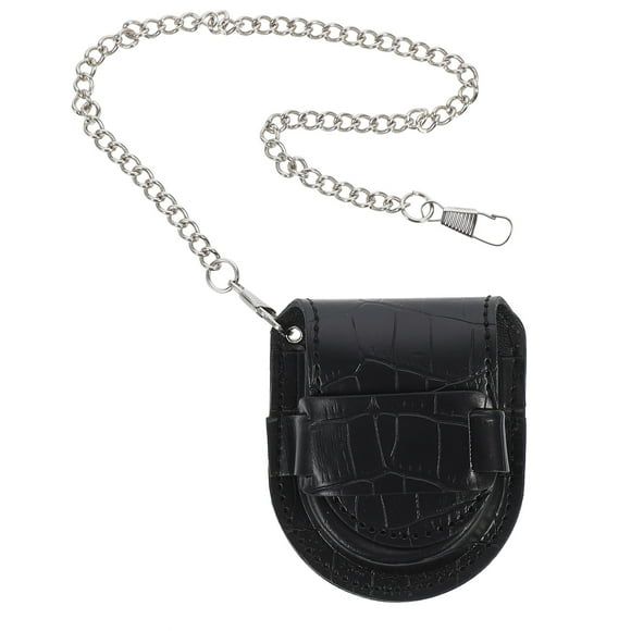 Reloj de bolsillo Funda de cuero de grano de bambú Portátil Pollo de bolsillo Titular del protector