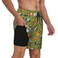 thumbnail image 3 of Picia Transportation Prints pattern Mens Swim Trunks with Compression Liner Stretch Beach Shorts Quick Dry with Zipper Pockets No-Chafing Board Shorts-, 3 of 9