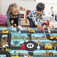 thumbnail image 3 of DODOING 2 Set Car Toys Set with Transport Cargo Airplane,Educational Vehicles Fire Fighting Car Set for Kid Toddlers Child Gift for 3 4 5 6 Years Old,Large Play Mat,6 Trucks Large Plane 11 Road Signs, 3 of 8