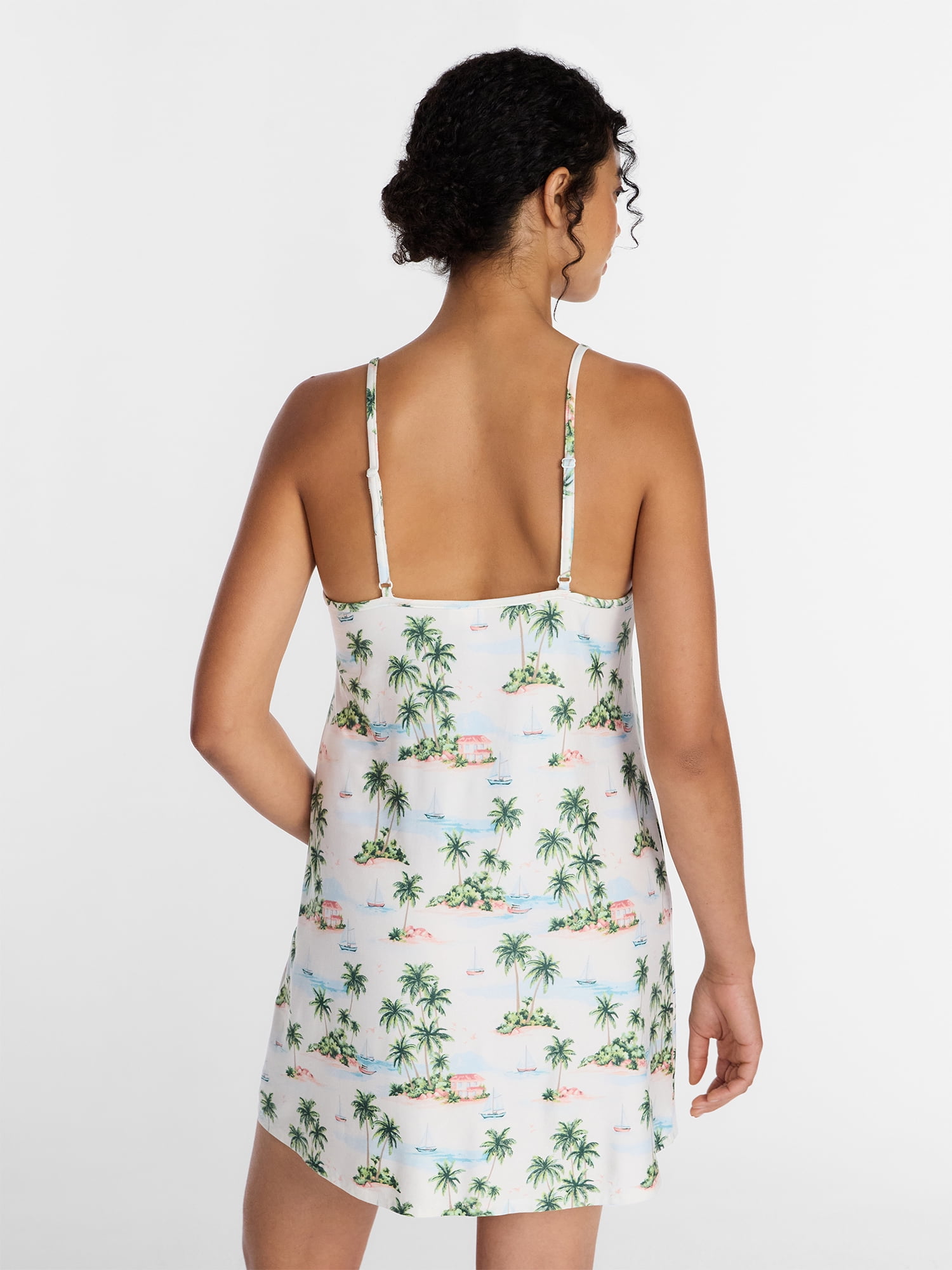 Joyspun Women’s Dreamy Soft Collection Lace Front Knit Chemise, Sizes XS-3X