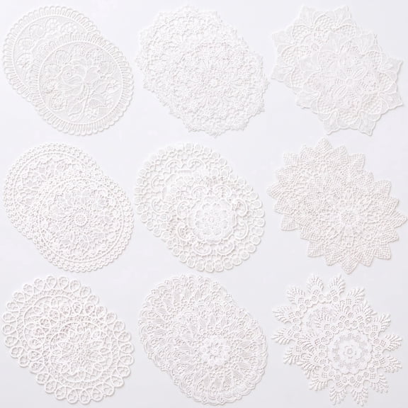 18 Pieces 6 Inch Vintage Cotton Lace Doilies, White Handmade Crochet Round Coasters Placemats, Rustic Table Decor for Kitchen Dining Room Wedding Cup Vase Decoration