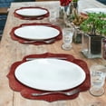 thumbnail image 4 of Red Beaded Placemats Set of 2 for Dining Coffee Table Scratch Heat Stain Resistant Charger Kitchen Decor Durable Tablemats - Fall Autumn Thanksgiving Holiday - 13.75 Inches, 4 of 7