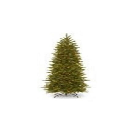 National Tree 7.5' Feel-Real Grande Fir Pencil Slim Hinged Tree with 350 Clear