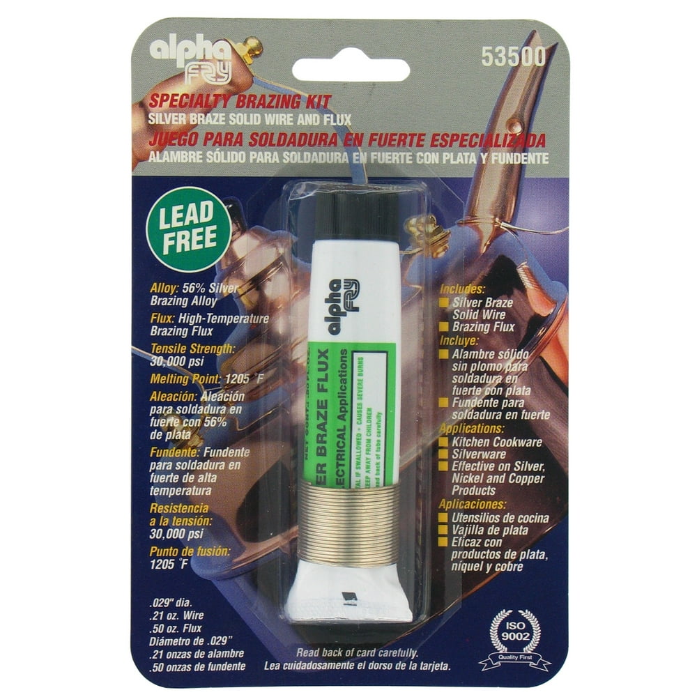 Alpha Fry AM53500 Lead Free Silver Braze Wire & Flux Kit
