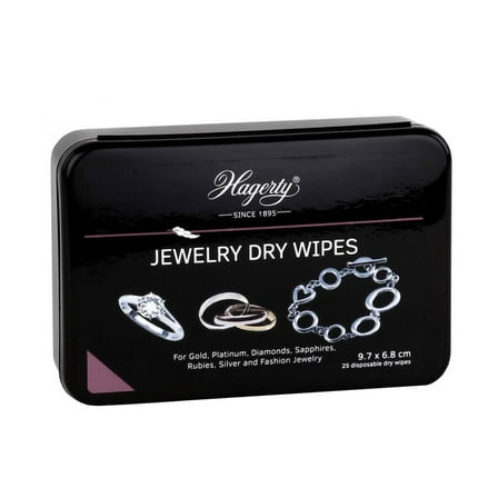 Hagerty Jewellery Dry Wipes for Silver, Gold and Stones 25 pcs