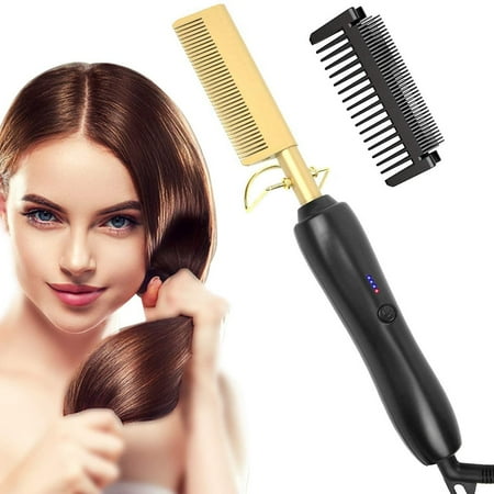 Hair straightener brush, straightening brush with ion technology, ceramic coating - technology hair straightener for wet and dry hair (black gold) | Walmart Canada Hair straightener brush, straightening brush with ion technology, ceramic coating - technology hair straightener for wet and dry hair (black gold) | Walmart Canada