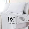 thumbnail image 4 of Sleepdown Jersey Knit King Size Sheets Set 4pc | 100% T-Shirt Cotton Blend Soft Breathable Jersey King Sheets | Stretchy Comfy All Season Jersey Sheets King Size | Deep Pocket King Sheet Set, White, 4 of 8