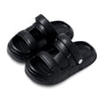 thumbnail image 3 of Toddler Kids Closed Toe Slide Sandals, Antiskid EVA Summer Slippers for Boys Girls Indoor Outdoor Beach Shoes Black 7-8 Years, 3 of 9