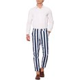 thumbnail image 2 of INSPIRE CHIC Stripe Business Pants for Men's Slim Fit Tapered Dress Pants, 2 of 4