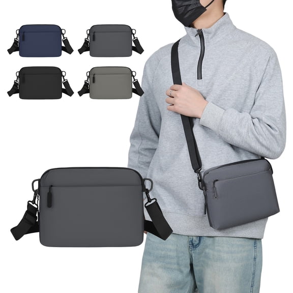 Men's Nylon Crossbody Chest Bag, Multifunctional Sports Outdoor Leisure Shoulder Backpack, Adjustable Strap, Lightweight Messenger Bag for Traveling and Shopping