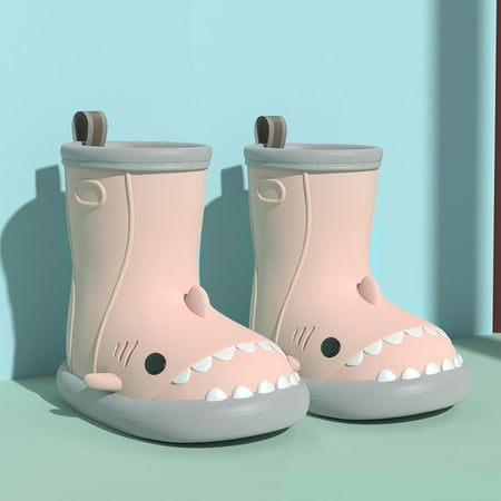 

Cre-Heaven Toddler Cartoon Shark Mid-calf Rain Boots Baby Non-slip Water Shoes for Boys and Girls Lightweight and Waterproof