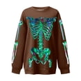 thumbnail image 5 of Tisuna Halloween Sweatshirt For Women Cute Skeleton Print Crewneck Sweatshirt Ladies Long Sleeve Halloween Everyday Wear Fall Tops Clothes Size L, 5 of 5
