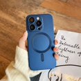 thumbnail image 1 of Luxury Magsafe Wireless Charge Phone Case For iPhone 11 12 13 14 15 16 Pro Max Plus Soft Magnetic Matte Bumper Protection Cover Dark Blue For iPhone 15, 1 of 6