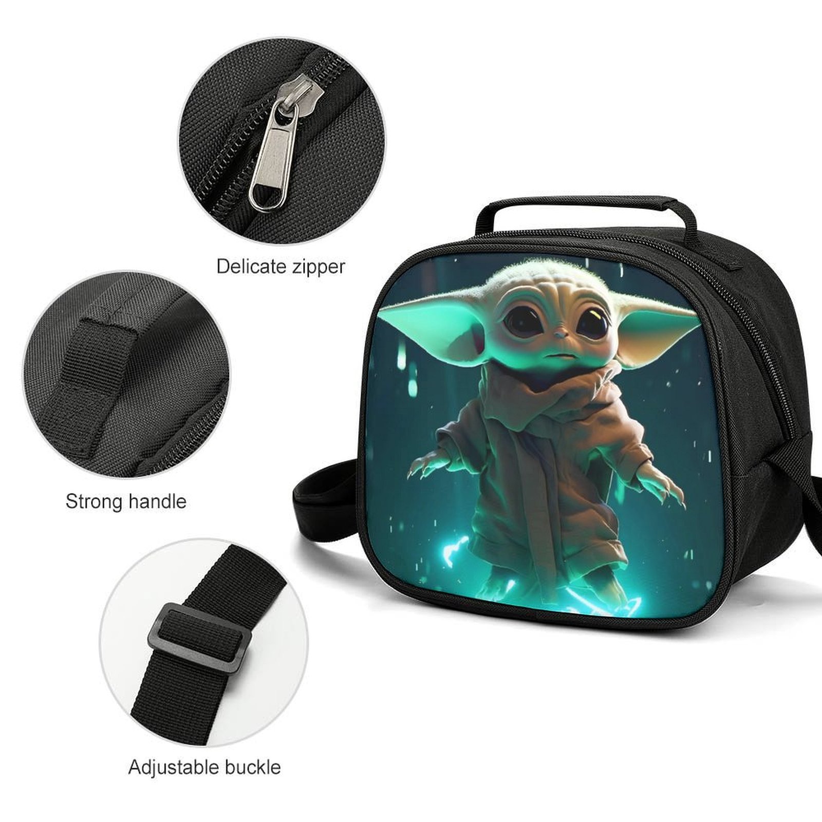 Baby Yoda (48) Cartoon Lunch Bags Are Suitable For Work Travel And Outdoor Activities One size