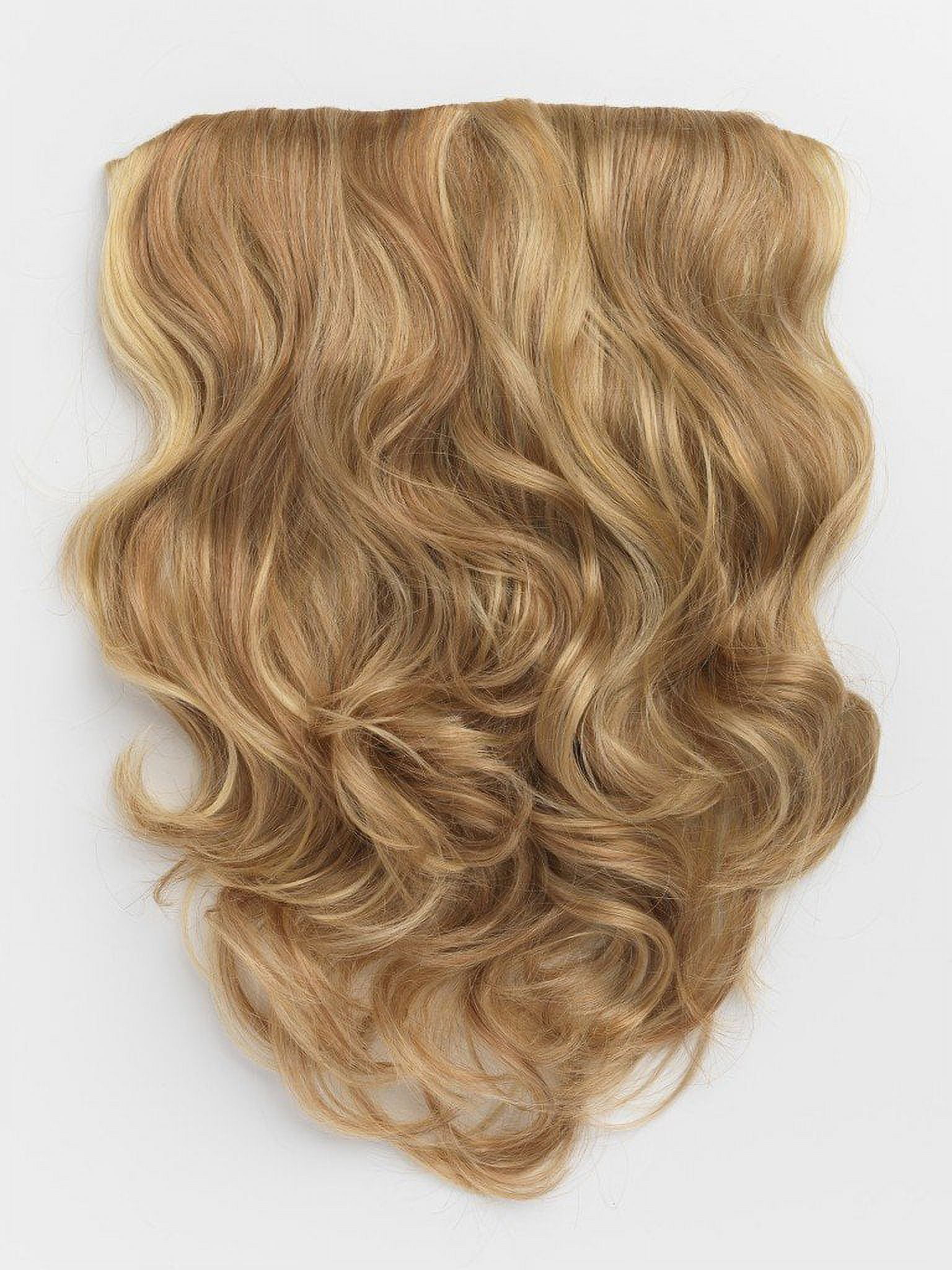 Pop Hairuwear Ten Piece Wavy Hair Extensions Blonde Golden Wheat Clip In Hairdo Wavy Hair Wrap, R14 88H Golden Wheat, Soft Curled  main image 2