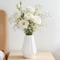 thumbnail image 4 of WWV Modern White Plastic Flower Vase 15x10x10cm Minimalist Tabletop Pot Decorative Planter Lightweight Durable Home Office Accent Piece, 4 of 6