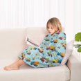 thumbnail image 4 of Cartoon Construction Vehicles Cranes Light Blue Pattern Blanket Hoodies for Kids 6-13YR Oversize Wearable Blanket Hoodies for Boys Girls Teens, 4 of 7