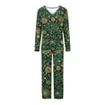 thumbnail image 4 of Tnhcen 2 Piece Women's Summer Pajamas Set Long Sleeve Shirt Top Elastic Wide Loose Pants Lounge Sleepwear S-3XL, 4 of 4
