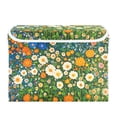 thumbnail image 7 of Yayeee Collapsible Cube Storage Bin with Lid Fabric Closet Decorative Basket with Handles, Orange Floral Garden, 7 of 7