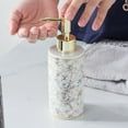 thumbnail image 4 of Walbest Marble Texture Soap Dispenser with Golden Pump Ceramic Lotion Storage Jar 300ml, Liquid Soap Dispenser Pump Bottle for Bathroom Kitchen Restaurant Hotel, 4 of 7