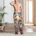 thumbnail image 5 of Vsdgher Romantic Flower Fox Print Mens Pajama Pants Sleep & Lounge Pants, PJ Bottoms With elastic waistb and Pockets, 5 of 5
