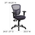 thumbnail image 4 of UrbanPro Contemporary Mid Back Mesh Swivel Office Chair in Dark Gray, 4 of 9