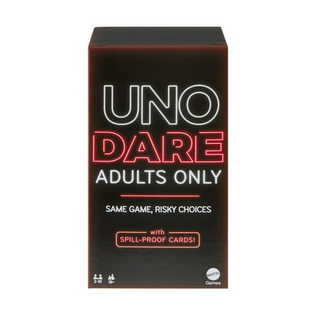 UNO Dare Adults Only Card Game, 2-10 Players, Waterproof Cards and Dice for Adult Game Night (Walmart Exclusive)