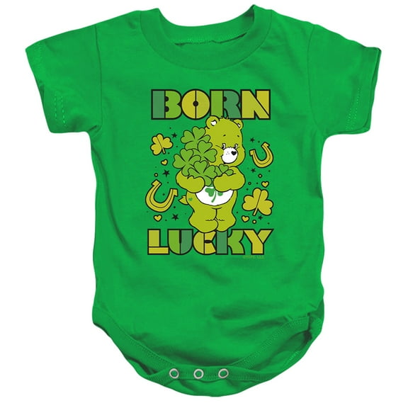 Care Bears Born Lucky Good Luck Bear St. Patrick's Day Unisex Infant Snap Suit for Baby (18 Months) Kelly Green
