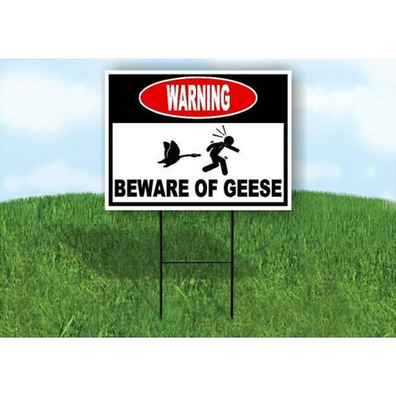 Warning Beware Geese Goose Yard Sign Road Sign (Excluding Stand) SIZE: 8" x 12"