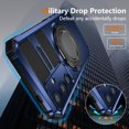 thumbnail image 4 of Phone Case for Samsung S24 Plus Case with Ring Magnetic Fits Wireless Charger, 2 in 1 Soft TPU and Hard PC Cover Samsung Galaxy S24 Plus Case Shockproof Rugged Green (Blue), 4 of 17