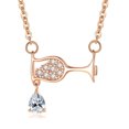 thumbnail image 1 of Collar de copa de vino, collar de cristal con gota de agua, collar de mujer brillante a la moda, collar de cristal con gota de agua impulsado por el rendimiento, 1 of 5