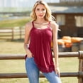 thumbnail image 6 of Attraco Women Lace Hem Camisole Top Built in Bra Adjustable Straps Tank Top Summer Pleated Loose Sleeveless Clothes S-11XL, 6 of 6