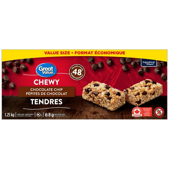 Great Value Barres Granola Tendres aux Pépites de Chocolat