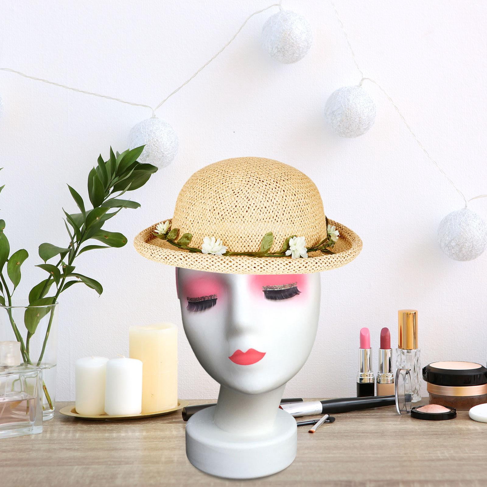 Stgfyxgs Hat Display Rack Female Head Mannequin Display Model Manikin for Headwear Jewelry Glasses Hats Making Styling D