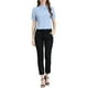 thumbnail image 2 of INSPIRAR CHIC Blusas de Verano para Mujeres de Color Sólido con Lazo en el Cuello y Mangas Cortas para Usar en el Trabajo Azul Claro 2XL, 2 of 7
