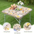 thumbnail image 4 of Pioneer Flower Floral Print Pattern Square Fitted Tablecloth with Elastic Edge,Square Table Cover,Washable Elastic Table Cover for Home Kitchen Party Decor 34"x34", 4 of 6