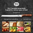 thumbnail image 3 of Mama's Great Ultra Sharp Serrated Bread Knife for Homemade Bread with 10.5 Inch Wide Wavy Edge, 3 of 7